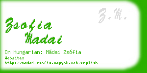 zsofia madai business card